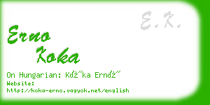 erno koka business card